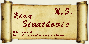 Mira Simatković vizit kartica